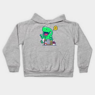 Angry Dinosaur Destroy City Cartoon Kids Hoodie